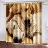 3D Print Cheap Modern Animal Dog Cute Semi Blackout Polyester Kids Window Curtain In the Living Room Bedroom Home Decor Hooks
