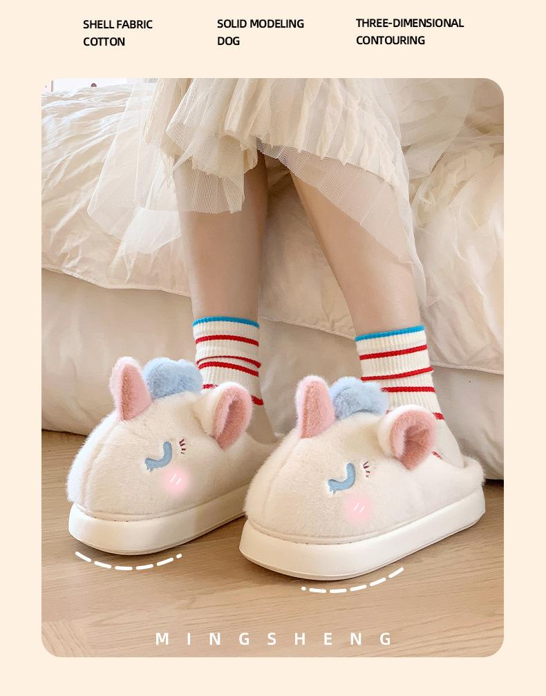 2025 зимние женские тапочки из хлопка для Хэллоуина, теплые нескользящие тапочки из хлопка с изображением клоуна и Санта-Клауса, тыквы и единорога, удобные домашние тапочки