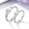 Кольцо для пары «Сердце к сердцу» в японском и корейском стиле, простое модное кольцо с надписью «Любовь», подарок на День святого Валентина, открывающееся кольцо