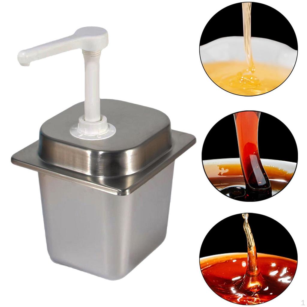 2.3L Sauce Dispenser Pump for Condiments, Manual Press Tool Kitchen And Bar