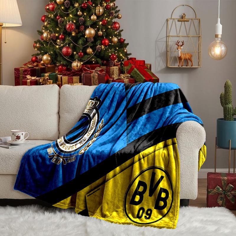 Club Brugge Fc Crest Throws Blanket Flannel Blankets Plush for Couch Bed Gifts for Men Women Travel picnic blanket Christmas fan gifts