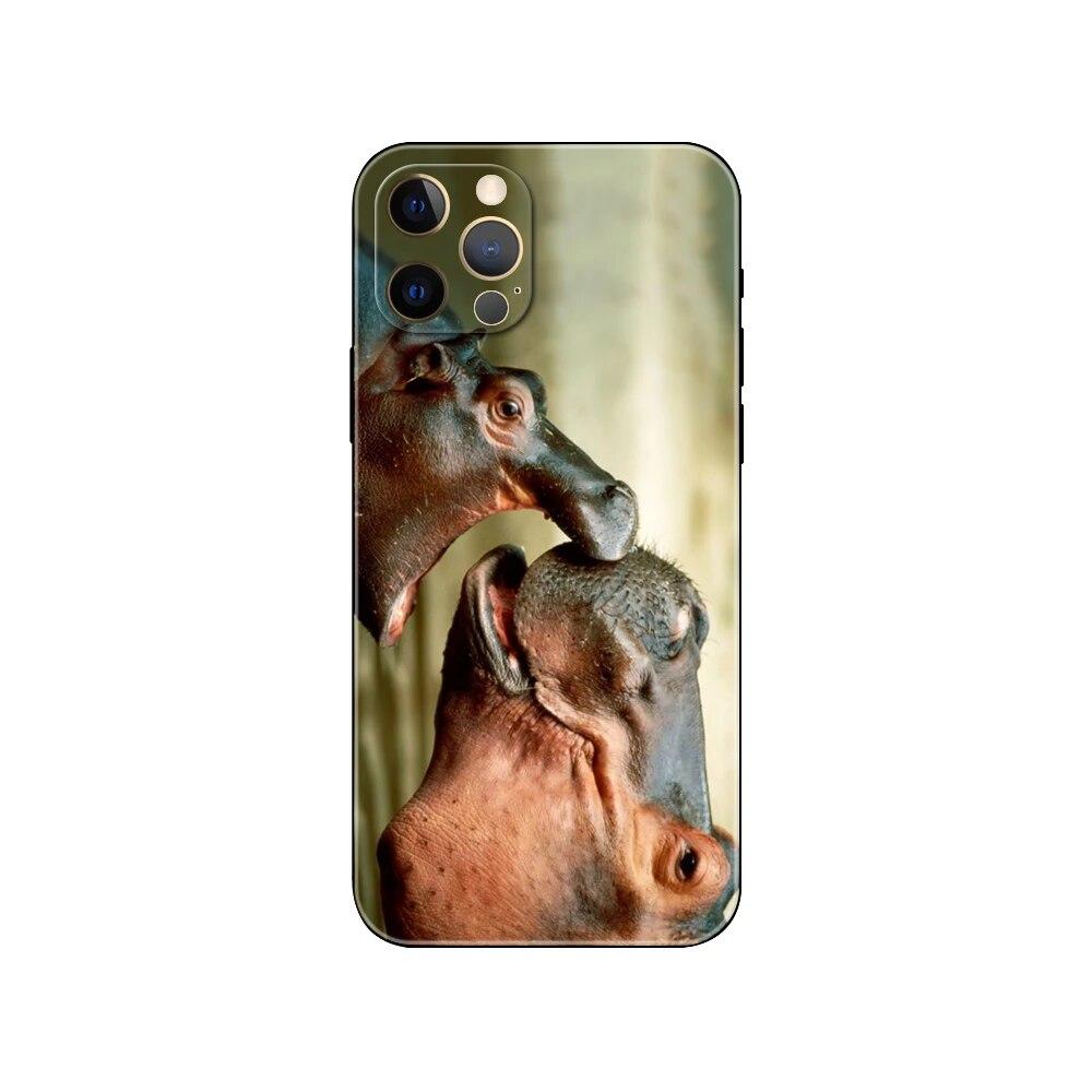 Hippopotamus Phone Case For iPhone Samsung Galaxy Redmi Xiaomi Oppo OnePlus Note S A 7 8 9 10 11 12 13 14 20 21 22 23 53 54 Pro Max Ultra TPU Soft