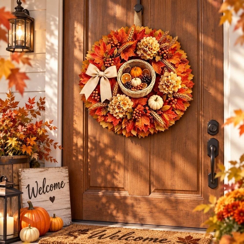 2D Flat Print Fall Halloween Decorative Sign Rustic Harvest Hanging Sign Indoor Wall
