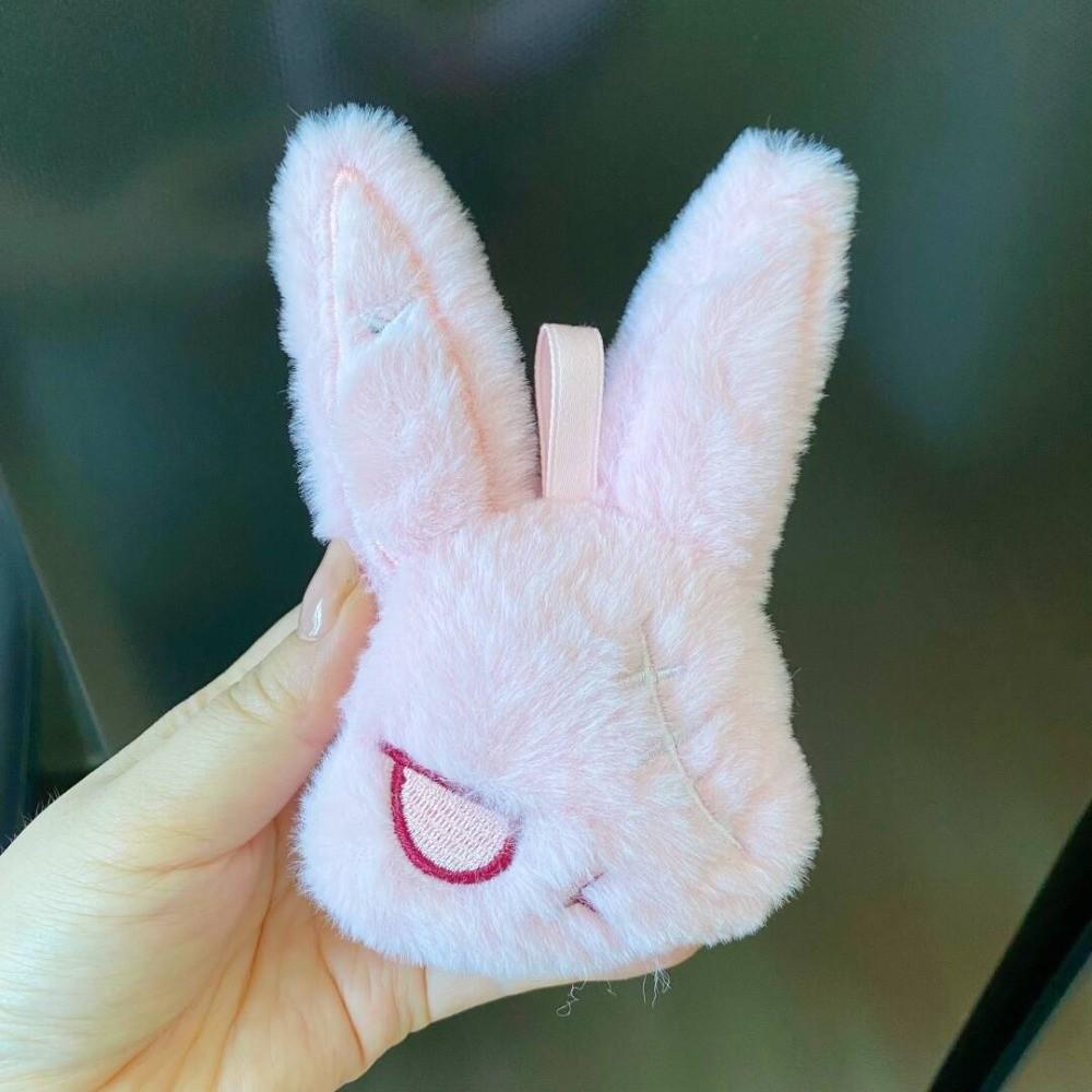 Fluffy Gothic Rabbit Compact Stitched Bunny Bag Pendant Halloween Plushie Goth Lovers