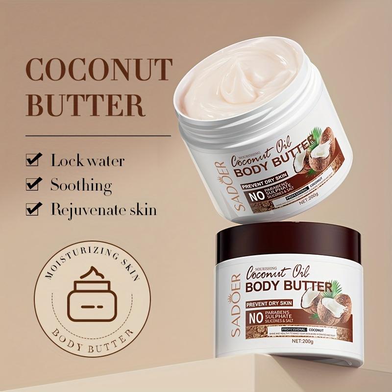 Coconut Butter Body Lotion Long Lasting Fragrance Nourishing Moisturizing Skin and Makes The Skin Elastic 200g (7.05oz) with Plant Squalane