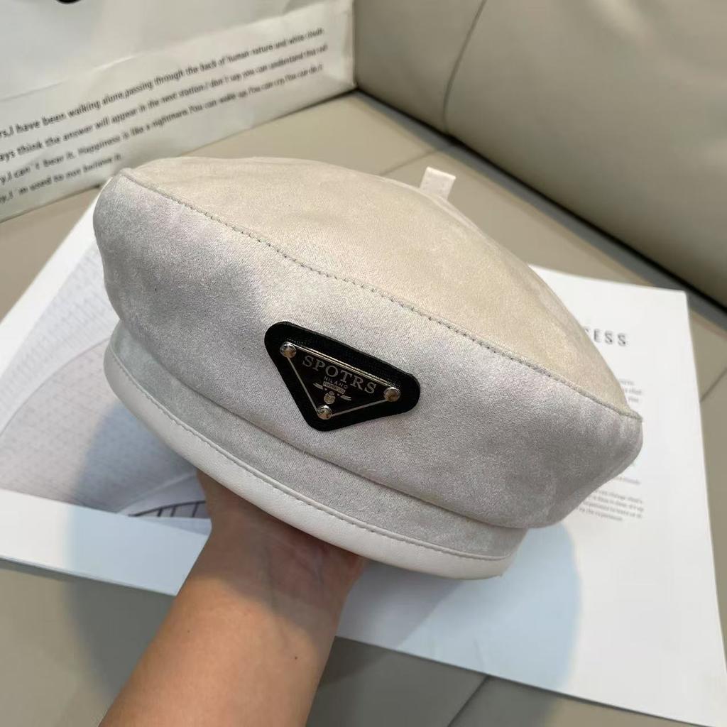 Осенне-зимний треугольный вельветовый восьмиугольный берет из искусственной замши, женский, японский, ретро, подходящий ко всему, подчеркивающий лицо, берет шляпа маленького художника