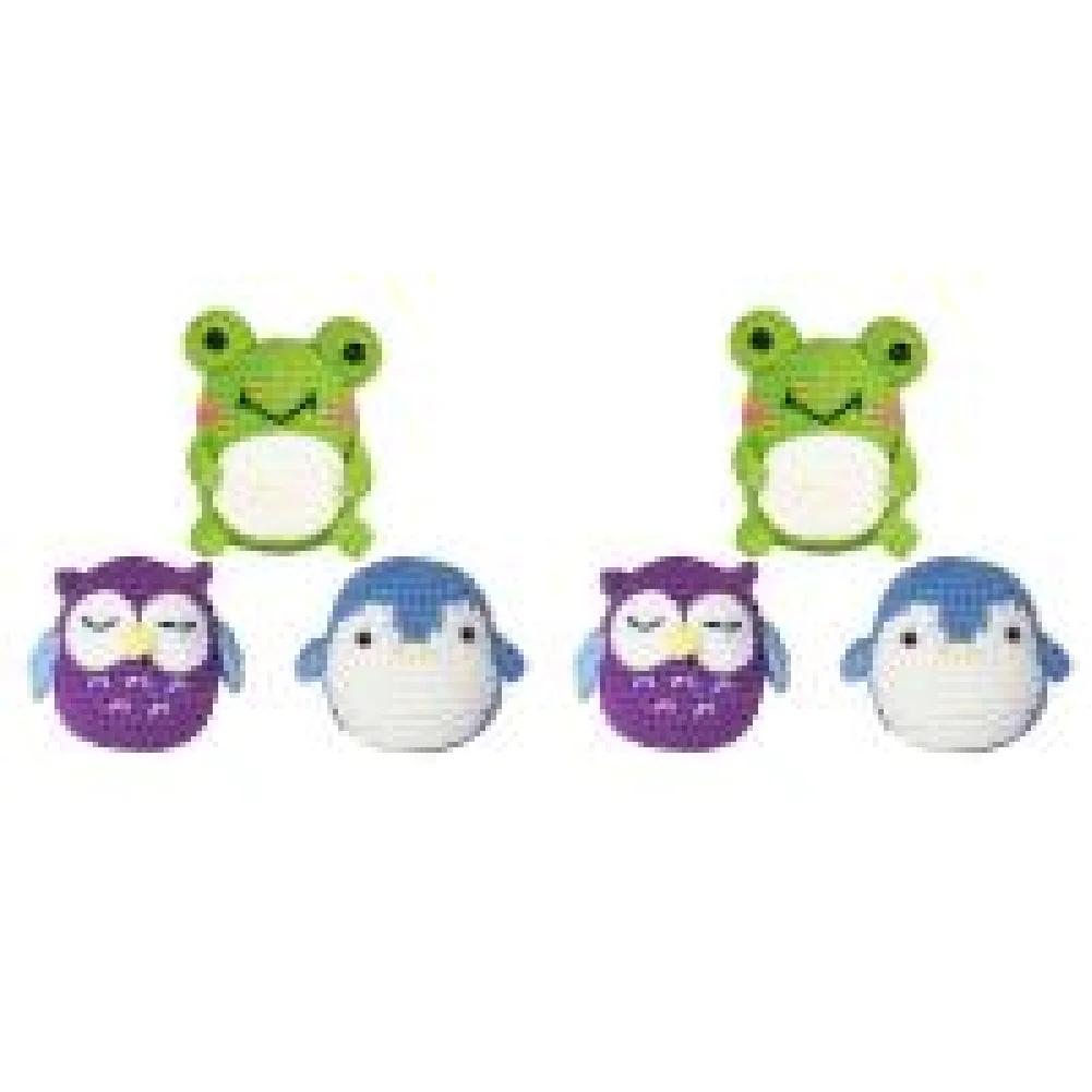 Набор для вязания крючком для начинающих из 3 предметов Лягушка/Сова/Пингвин Полный набор для вязания крючком с подробными инструкциями Милый набор для вязания крючком животных для самостоятельного изготовления