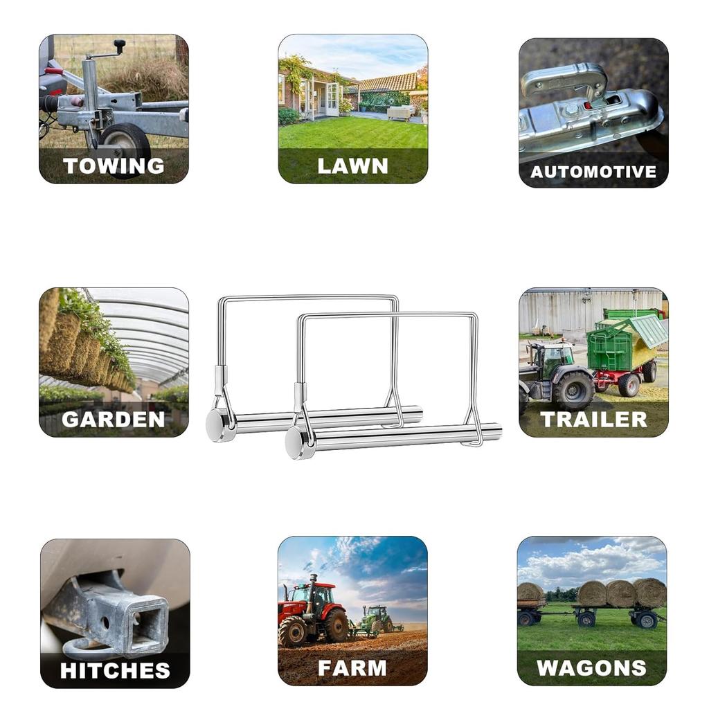 6 Pcs Trailer Coupler P, 5/16" X 4" PTO Shaft Locking P, Heavy-Duty Square Towing Hitch P, Trailer Safety Coupler P, Wire Lock P, Trailer Hitch