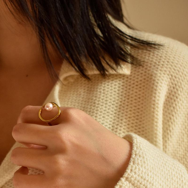 Кольцо с жемчугом в стиле ретро — модное украшение на указательный палец для женщин