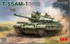 Ryefield Models Scale Main Battle Tank with Movable Tracks Plastic Model Kit RFM5147 1/35 T-55AM-1 (Tank)
