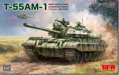 Ryefield Models Масштабная модель основного боевого танка с подвижными гусеницами Пластиковый набор для сборки RFM5147 1/35 Т-55АМ-1 (танк)