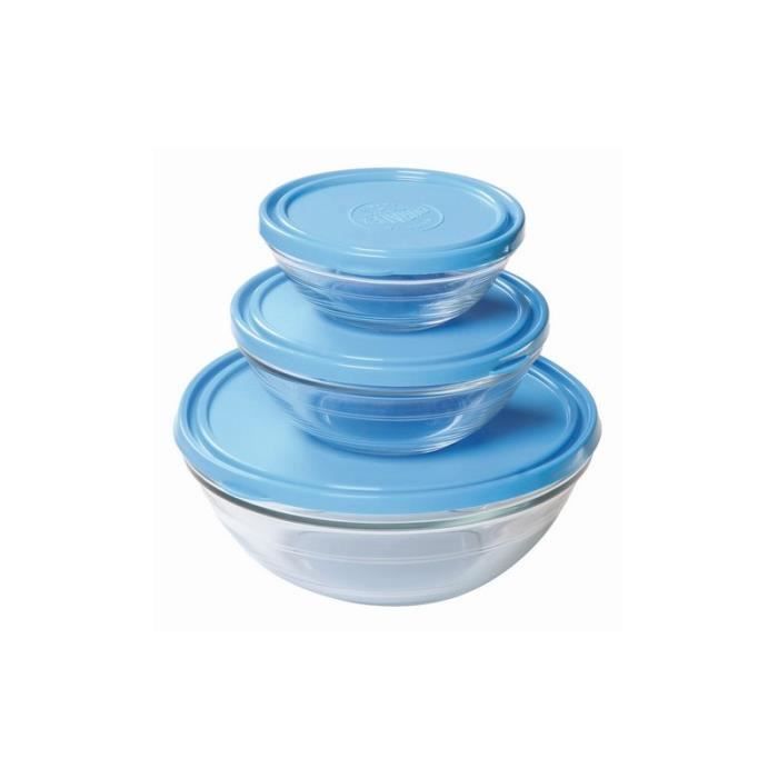 Salad Bowl - Duralex - Lys - Tempered Glass - 0.9L - BPA-free Polyethylene Lid