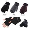 Warm Thick Fingerless Mens Mittens Half Finger Winter Gloves Thermal