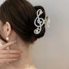 Thick Hair Music Note Claw Clip Rhinestone Shark Clip Luxury Metal Hairpins  Women