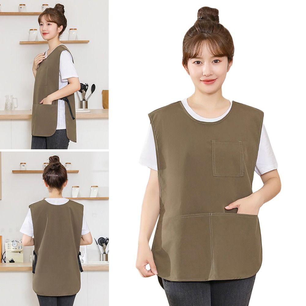 Waterproof Stain-Resistant Apron Nylon Vest Style Breathable Sleeved Apron Multipurpose Clothing Accessories