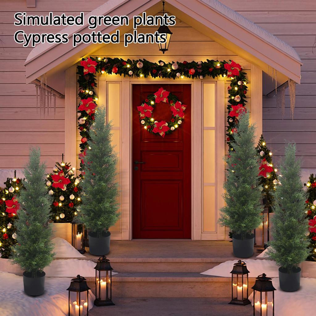 Топиарные деревья из настоящего кедра 3 фута для декора крыльца, искусственные кустарники, искусственные растения