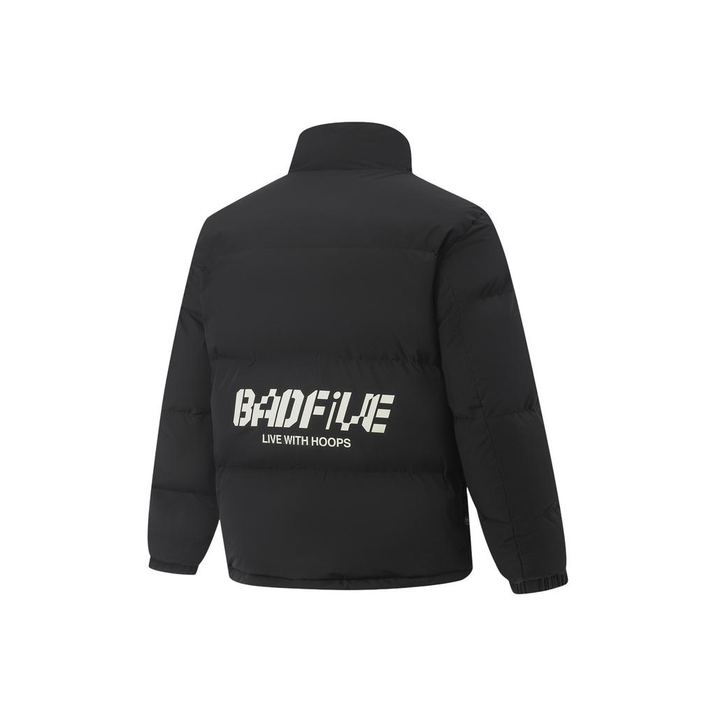 Li Ning Badfive Windproof Water-Resistant Warm Loose Fit Stand Collar Embroidered Down Jacket Men Outerwear AYMV129-6