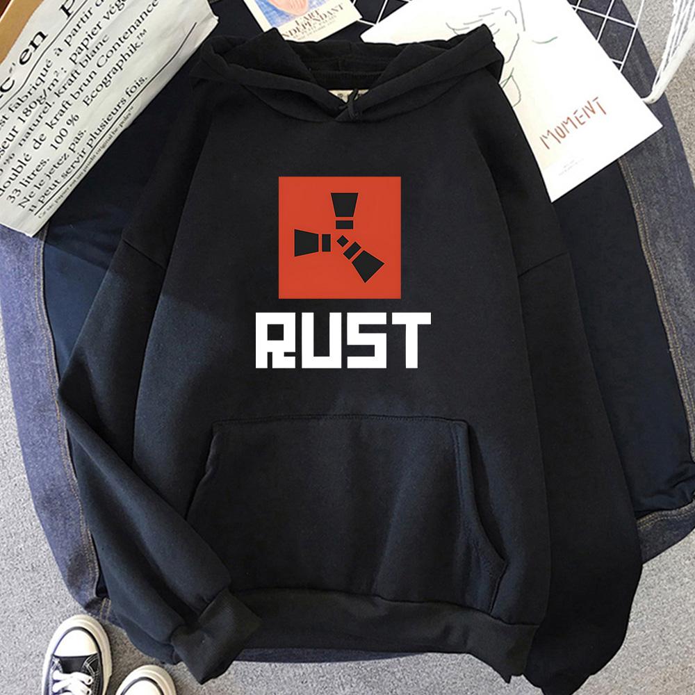 Game RUST Print Hoodie Loose Streetwear Men Pullovers Oversized Clothing Winter Sweatshirts Fleece Long Sleeve Sudaderas