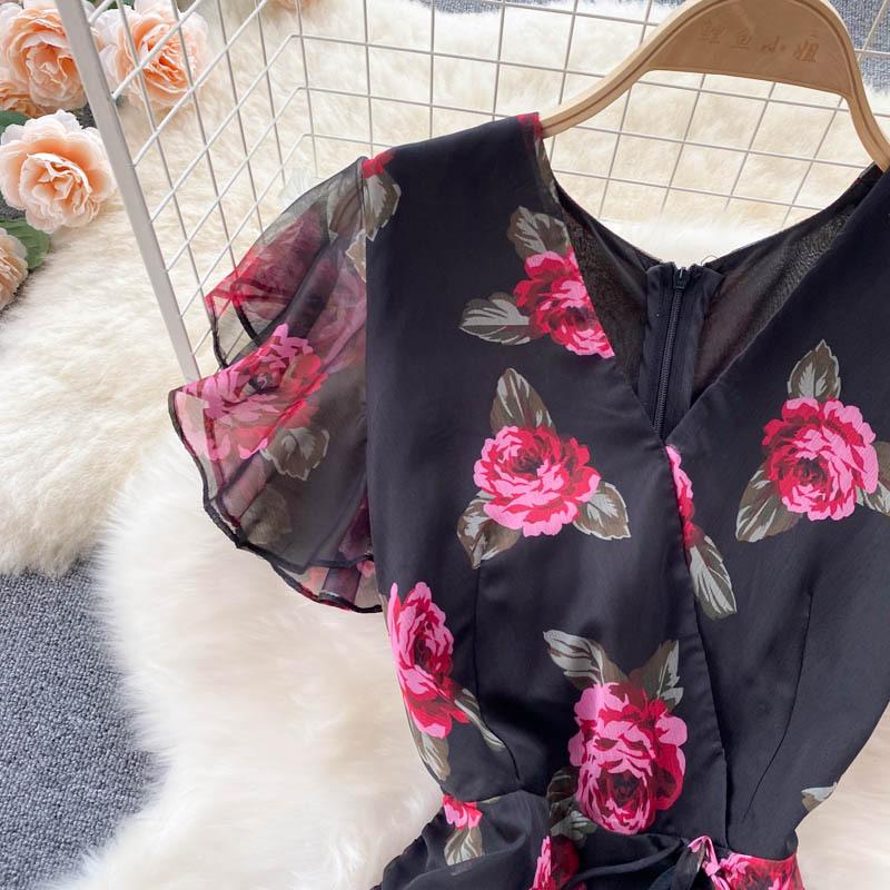 Платье с принтом Темпераментное платье с оборками и юбкой «рыбий хвост» Женское платье