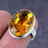 Цитрин Драгоценный камень 925 Стерлинговое серебро Подарок Ювелирное изделие Кольцо Размер 8