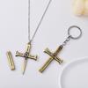 Dracula Inspired Cross Keychain Zinc Alloy Fashionable Men's Cosplay Accessory