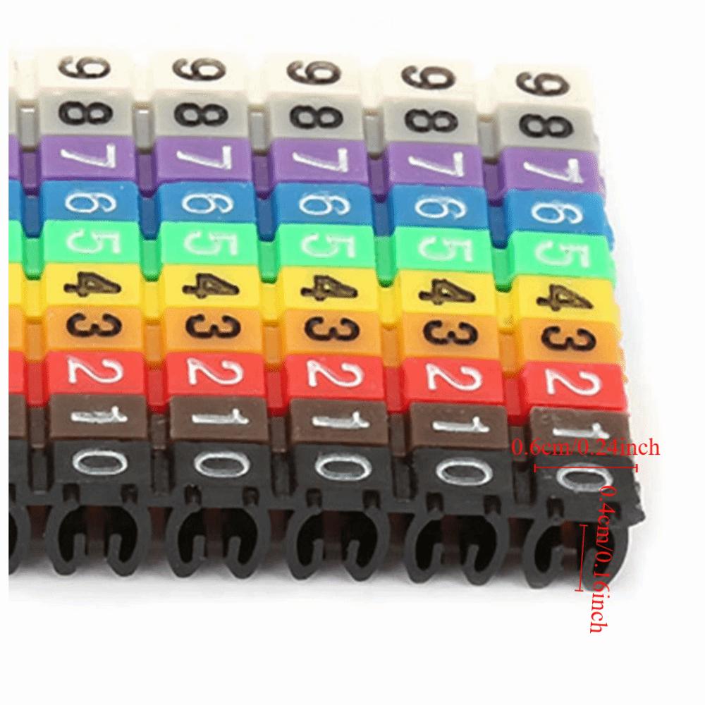 100PCS Snap-fit design Wire Number Label Plastic Materia Wire Label Tube Cable Marker  Wire Marking