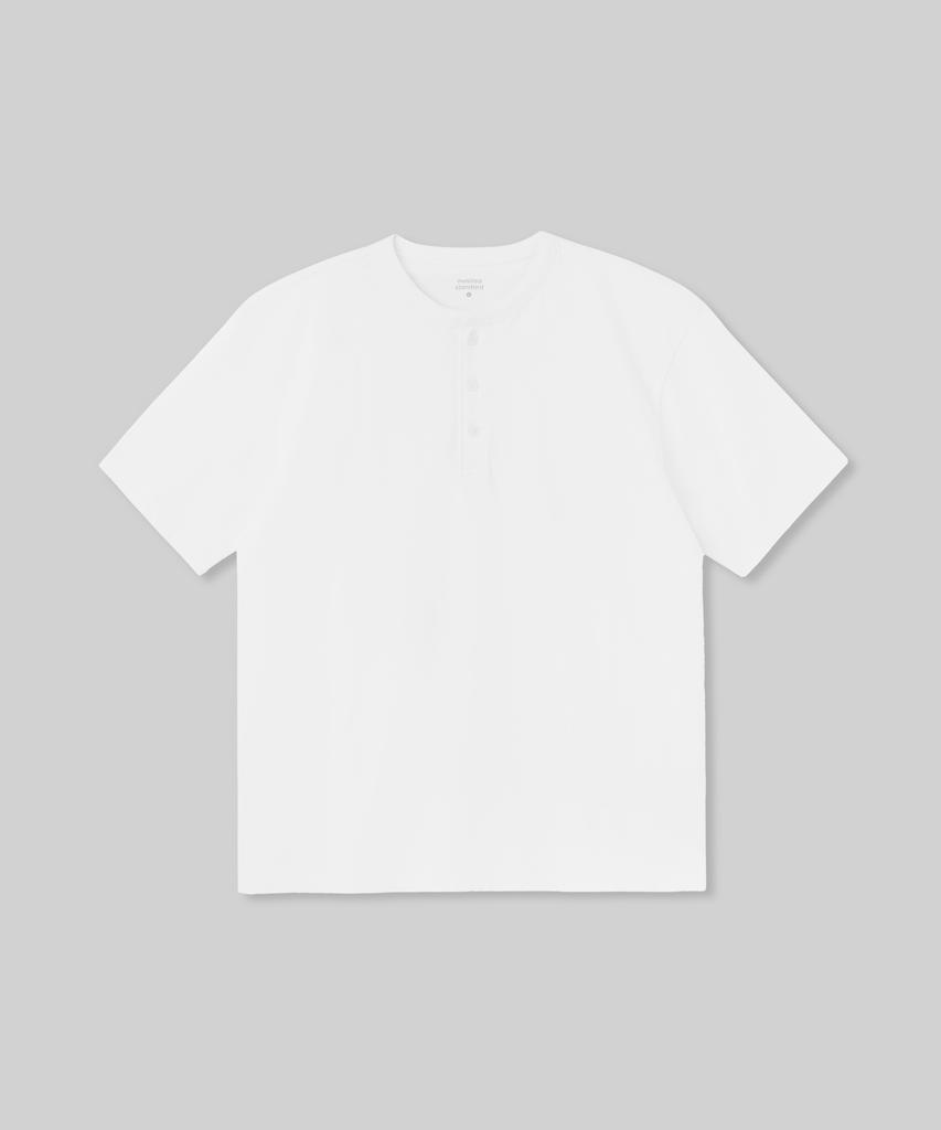 MUSINSA STANDARD Henley Neck T-Shirt [White]