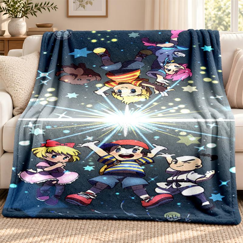 Earth Bound blanket Flannel Blanket Soft Cozy Plush Throw for Sofa Bed Lightweight Home Decoration Outdoor camping