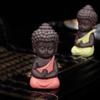 Ceramic Tea Pet Ornaments Buddha Enlightened Statue Mini Monk Figurines Fine Sand Little Monks Tea Pet Furnishing