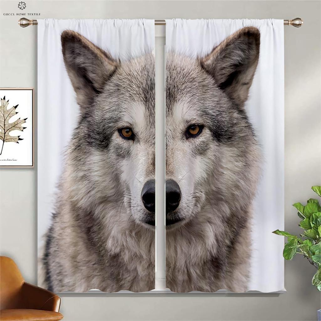 Плотные шторы с принтом животных и волков, теплоизоляция, спальня, гостиная, кухонные декоративные шторы, украшение дома