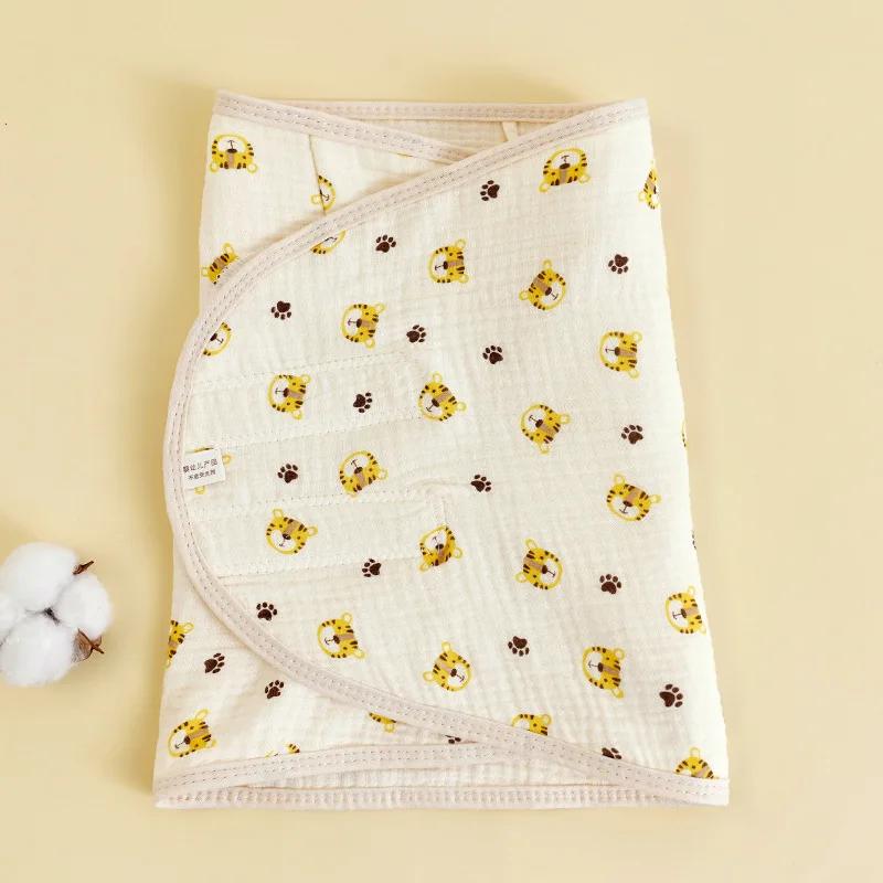 Детское пеленальное одеяло 0-6 месяцев с ремешком для защиты живота, тонкое одеяло для сна для новорожденных, на лето