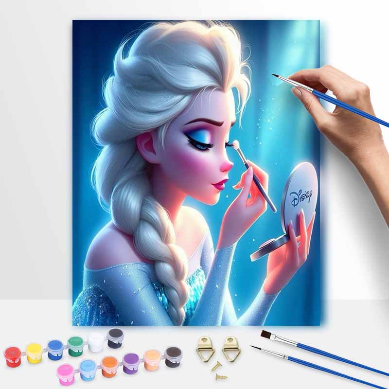 Disney Набор масляных красок для макияжа Эльзы Декор стены спальни дома Ручной работы Подарок Арт-декор Красота Принцесса Картина Поделки Сделай сам Материалы Подарок