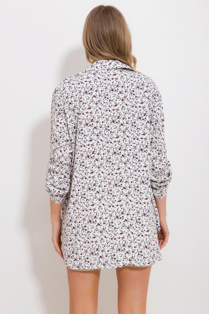 Women's Shirt New Season Fashion Green Patterned Woven Viscose Shirt