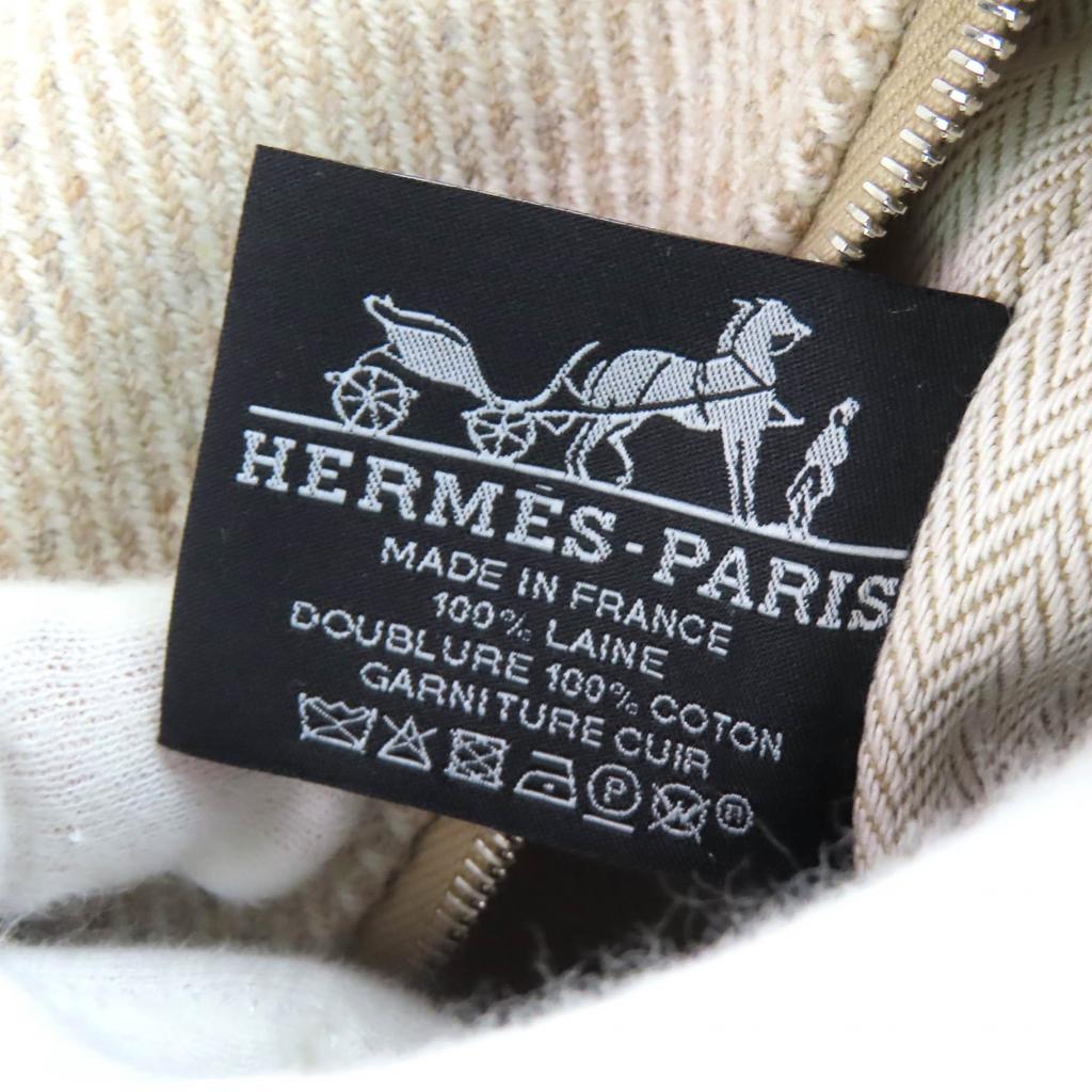 Pristine HERMES Pouch BRIDE A BLACK PM OC Serie Button Handbag wool Used