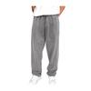 Men Sport Pants Wide Leg Drawstring Elastic Waist Pure Color Sweatpants Full