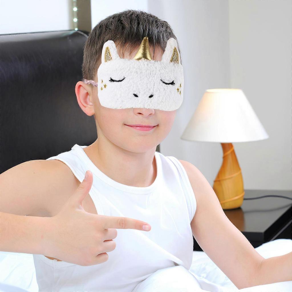 Eye Mask Unicorn Plush Blindfold for Sleep Use 4Pcs Assorted Color Pack