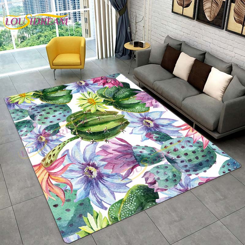 Ковер с тропическими листьями монстеры, современный ковер в стиле INS для гостиной, спальни, зеленый ковер с банановыми листьями, ковры с тропическими пальмовыми листьями