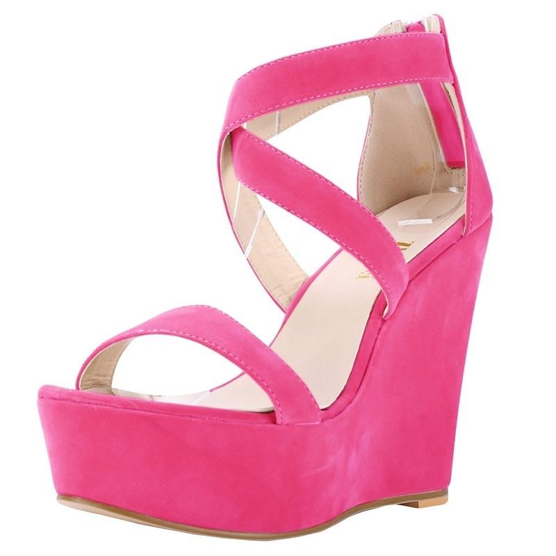 Модные женские босоножки с открытым носком на высоком танкетке, сексуальные клубные туфли на каблуке 12 см, свадебная обувь для вечеринок в стиле OL