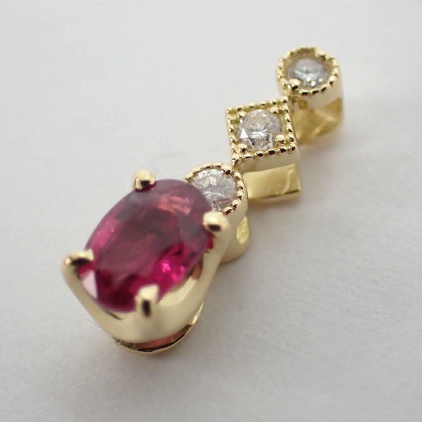 [New] K18 Ruby/Diamond OV Pendant Top [f1-2]