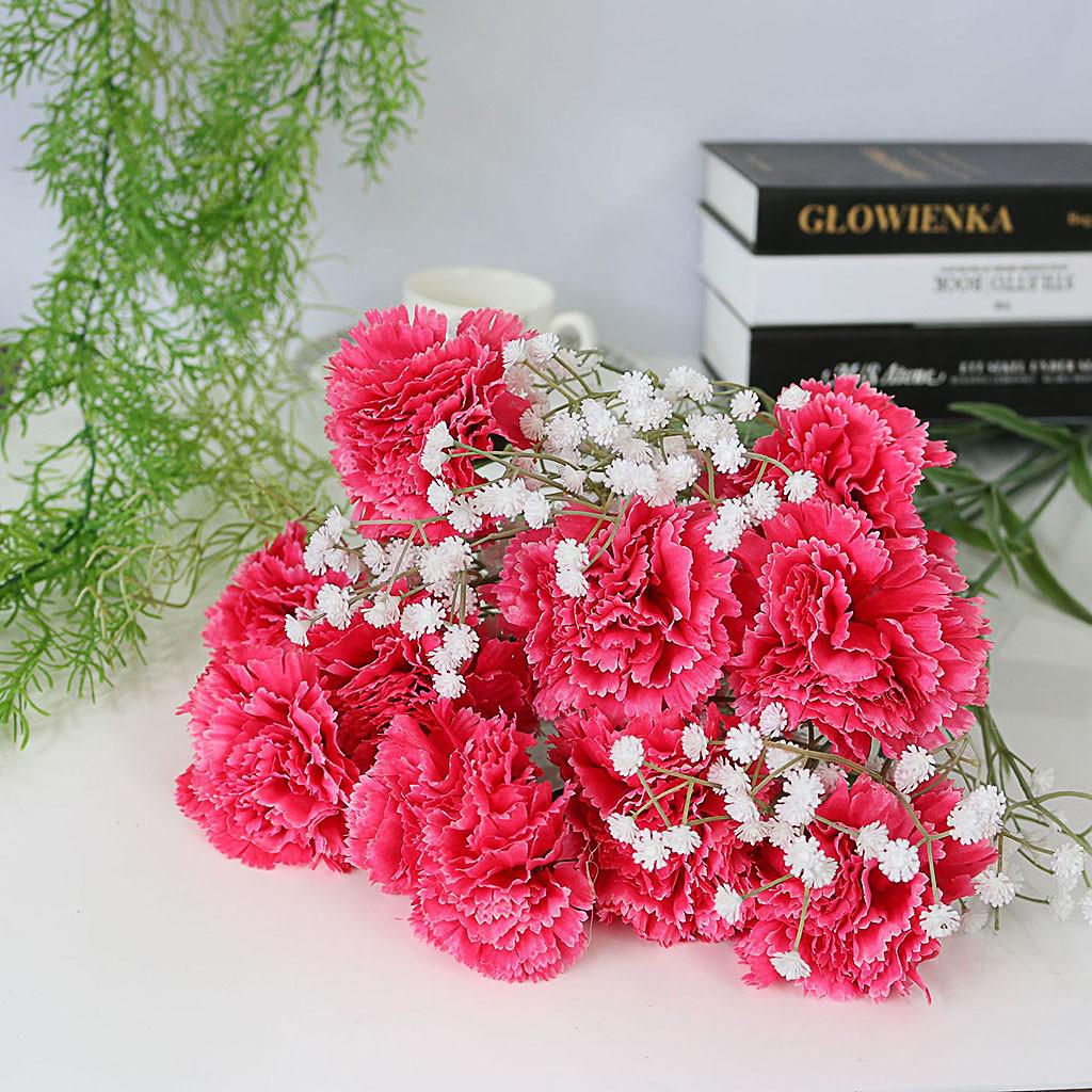 Искусственные гвоздики Шелковый цветок Свадебная гортензия Домашний день матери/учителя