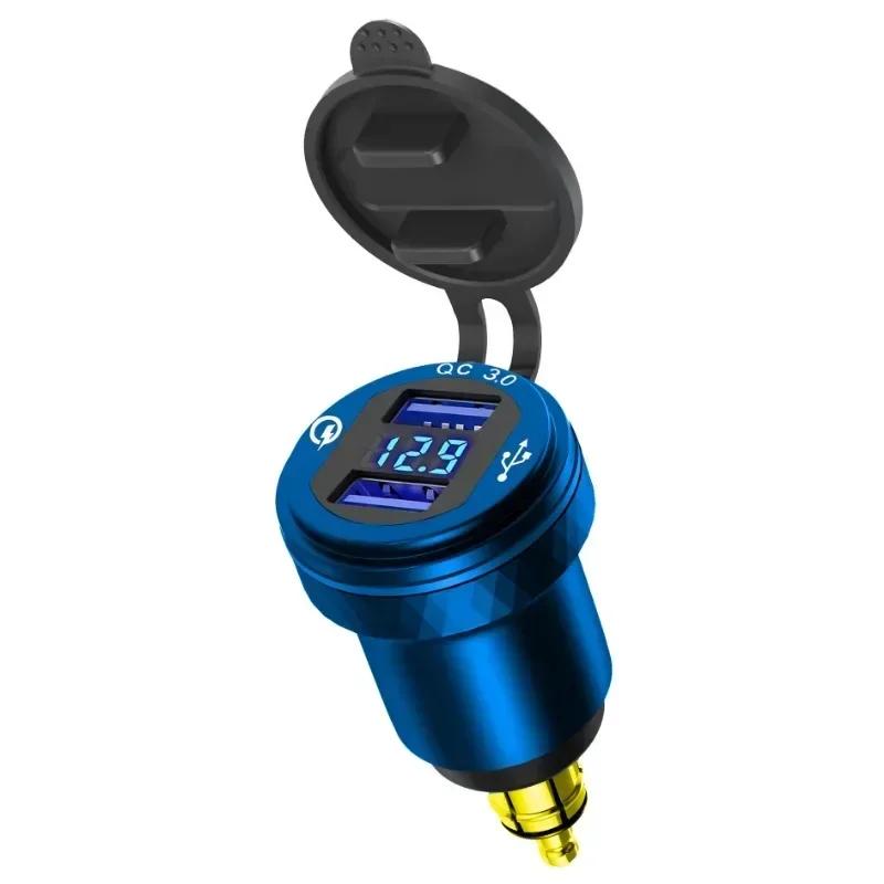 Мотоциклетный алюминиевый DIN Hella Plug Dual USB адаптер для быстрой зарядки светодиодный дисплей для BMW R1250GS G650GS F800 GS GT R1200GS K1200LT