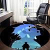 1PC Anime Profile Office Round Rug, Non-slip, Soft and Durable Office Rug for Interior Decoration, Perfect for Office, Beautiful Decoration