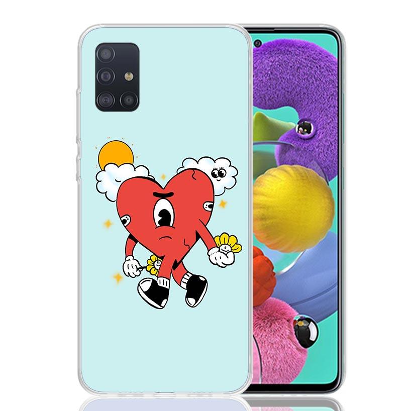 Bad Bunny Heart Case Phone Cover for Samsung Galaxy A52 A51 A50 A42 A32 A22 A12 A02S A72 A71 A70 A41 A31 A21S A40 A30S A20E A10S