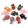 2Pcs/Pack Natural Semi-Precious Stone Ornament Decoration Dolphin Shape Healing Gems Home Decor Christmas New Year Small Furnishings Jewelry 18x27 Mm