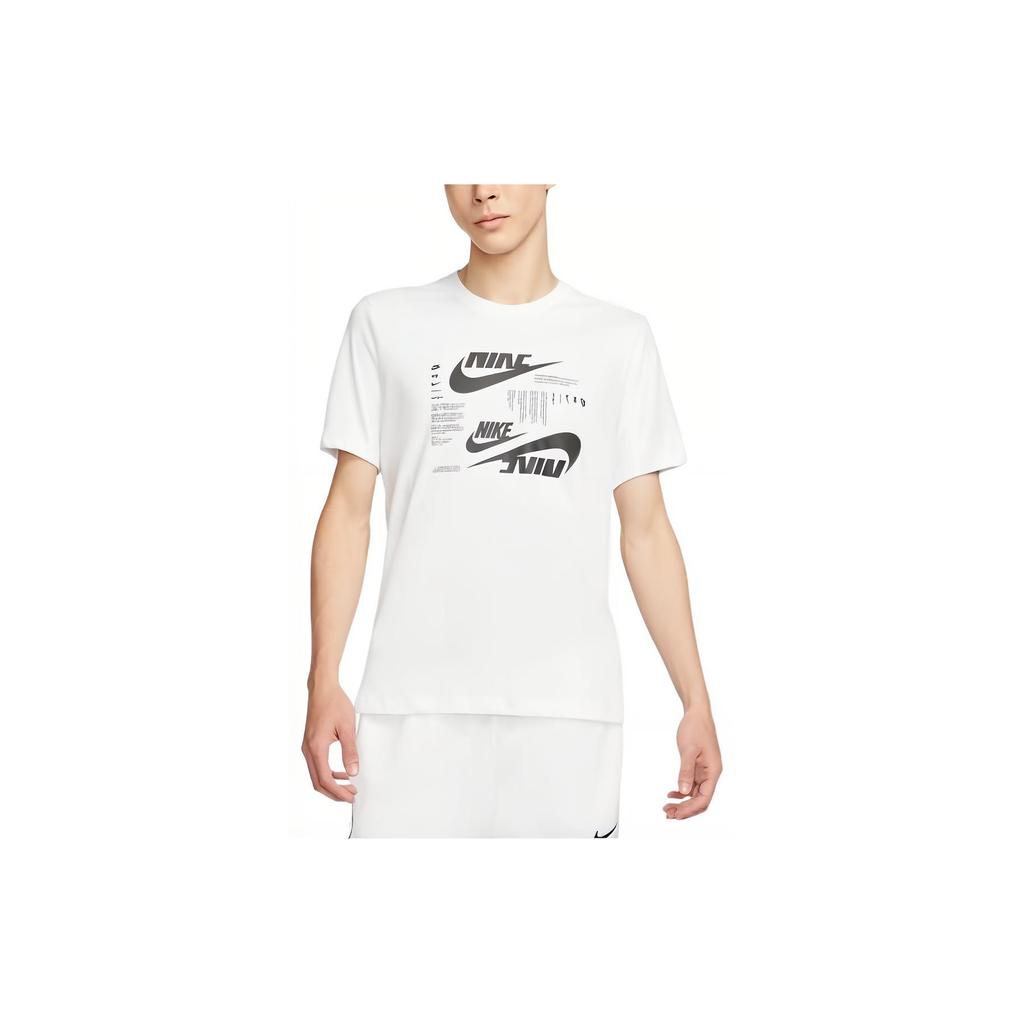 Nike T Shirts Men's White Crew Neck Moderate Straight Fit DR7816-100