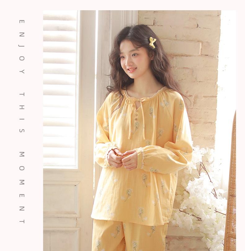 Dandelion round neck long-sleeved women's home suit set