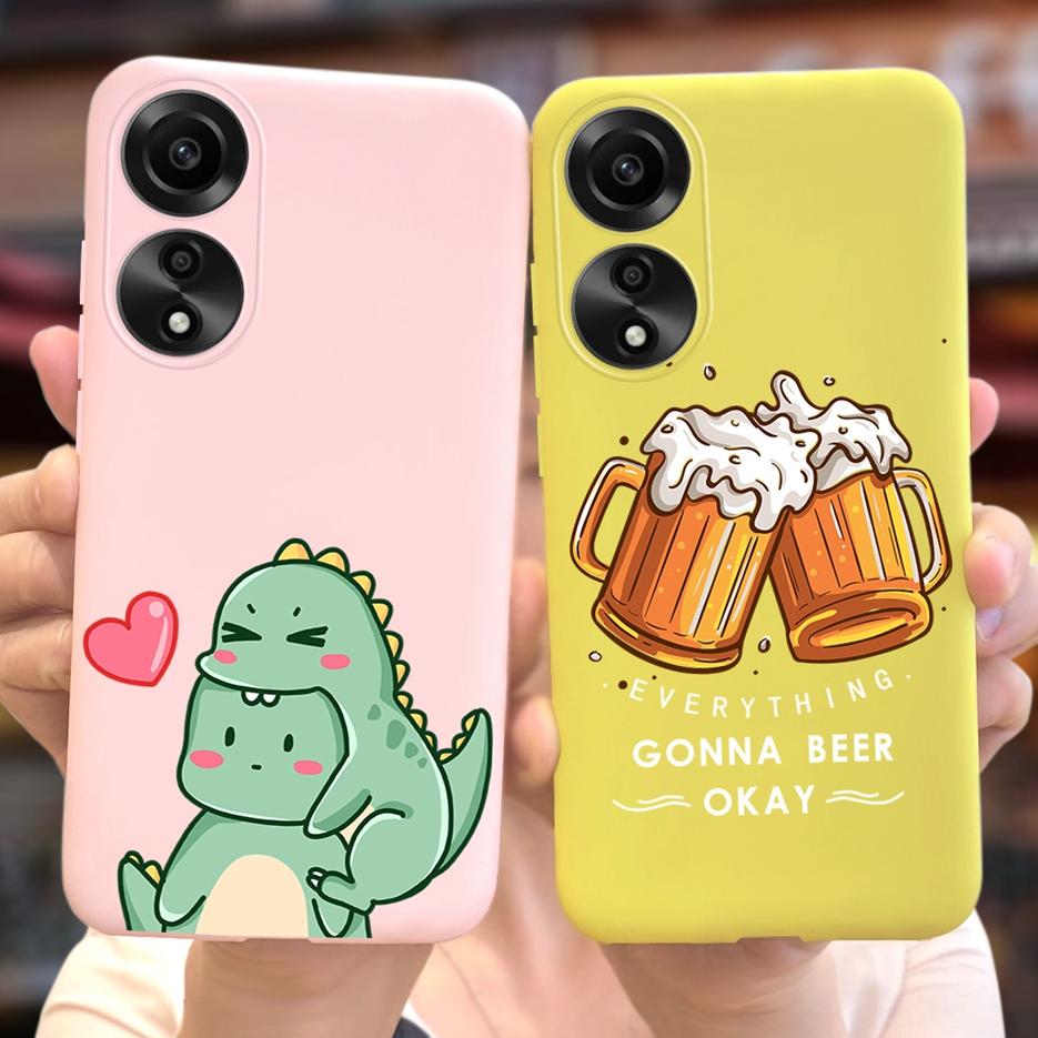 Чехол для Oppo A78 4G CPH2565 Милый Модный Мультяшный Расписной Чехол Мягкий Силиконовый Чехол для Телефона Для Oppo A78 A78 OppoA78 5G Матовый Coque