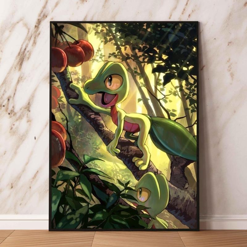 Eeveelutions Decorative Painting Cute Eevee and With Floral Elements High  Quality Wall Art for Home Decor Classic
