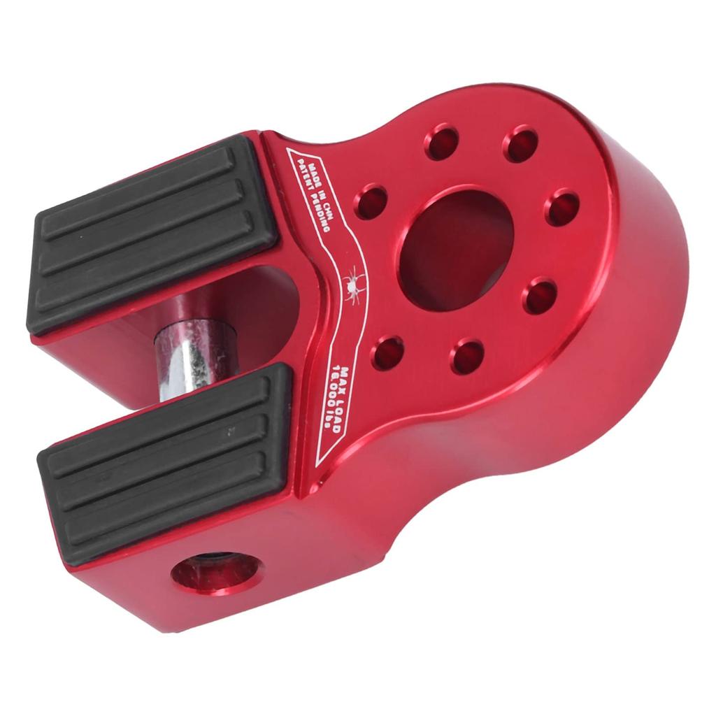 Крепление для плоской скобы лебедки, крепление для крюка лебедки, нагрузка 16000 фунтов, с резиновыми боковыми защитами, универсальный алюминиевый сплав для внедорожников, пикапов, внедорожников и т. д. (красный)