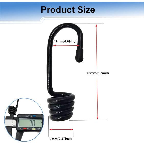 10 шт. крючки-банджи, спиральные крючки-банджи, крючок для шнура, проволочные крючки, концы с 10 шт. зажимов-хог-рингов для лодок, кемпинга, брезентов, эластичной веревки, крепежной ленты (1/4